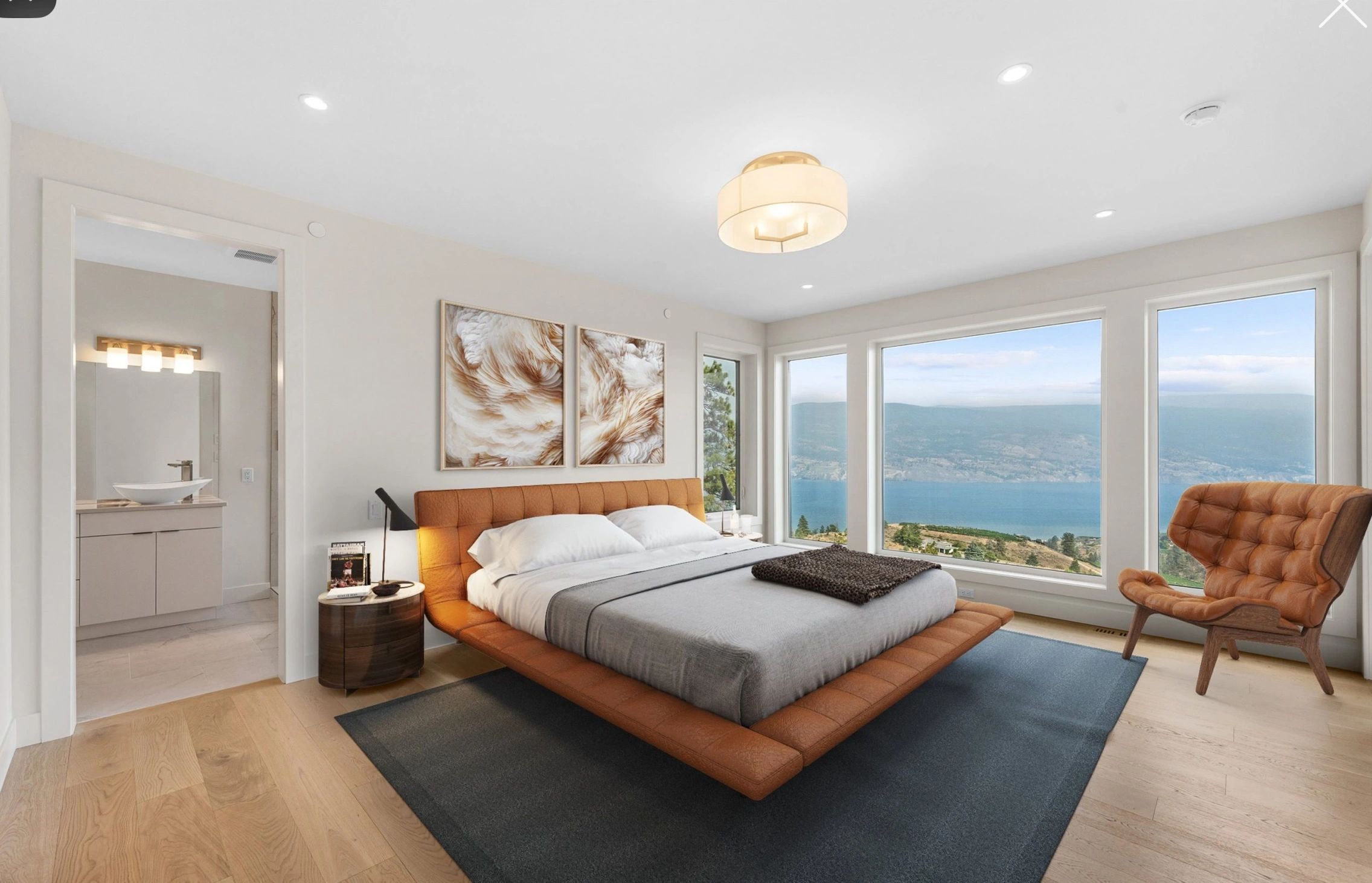 Summerland Luxury Residence — master bedroom with lake view